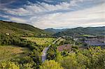 View of Church of St Peter and Spoleto, Umbria, Italy