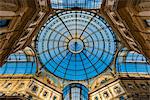 Main glassy dome of the Galleria Vittorio Emanuele II, Milan, Lombardy, Italy