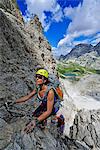 Mountain Climbing the climb up to Paterno, Bodenseen, Sexten Dolomites, Alta Pusteria, South Tyrol, Italy, MR