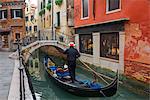 Europe, Italy, Veneto, Venice, gondola on a canal