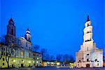 Europe, Baltic states, Lithuania, Kaunas, Church of St. Francis Xavier and Town Hall of Kaunas