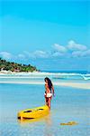 South East Asia, Philippines, The Visayas, Cebu, Bantayan Island, Paradise Beach, girl with a kayak (MR)