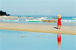 South East Asia, Philippines, The Visayas, Cebu, Bantayan Island, girl on Paradise Beach (MR)