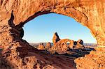 U.S.A., Utah, Arches National Park, Turret Arch through North Window