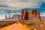 Unpaved road with scenic desert landscape, Monument Valley Navajo Tribal Park, Arizona, USA