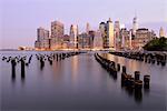 USA, America, New York, view from Brooklyn to Manhattan at dusk