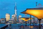 USA, New York, Manhattan, Hudson river with lower Manhattan and one world trade center seen from New Jersey