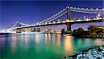 San Francisco Bay bridge in the night