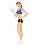 Vector illustration of a girl with ball