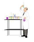 Vector illustration of a scientist with test-tube