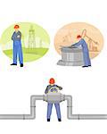 Vector illustration of a oilman background in  infrastructure