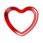 Red glow heart on white background. Vector design