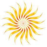 Abstract shiny glowing sunny shape. Vector design