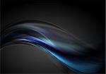 Dark blue futuristic wavy background. Vector design