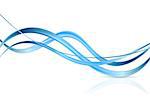 Bright blue waves on white. Vector design
