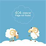 Page not found, 404 error with funny sheep