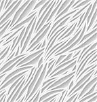 Abstract white hand-drawn waves seamless pattern background with shadow. Vector illustration