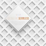 Abstract white seamless geometric square pattern with shadow. Vector illustration