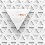 Abstract white seamless geometric triangle pattern with shadow. Vector illustration