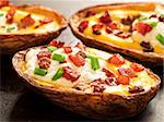 close up of rustic baked potato skin