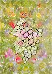 Illustration of abstract bunch of grapes on colorful background