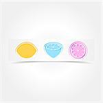 Vector creative banner with three colorful lemons
