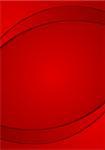 Abstract red wavy background. Vector design