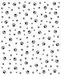 Seamless pattern with black silhouettes of trace of cats, vector