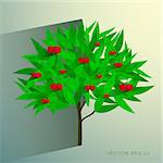Ecological Concept. vector cherry tree. Eps 10