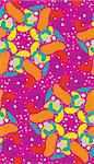 Kaleidescope pattern in saturated color in seamless background