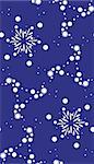 Seamless snowflakes and stars over blue background