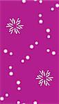 Seamless white snowflake and star shapes over pink