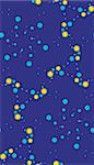 Abstract constellations of yellow stars in blue sky pattern