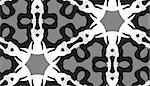 Repeating background pattern of snowflake pattern over black