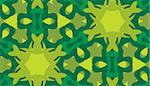 Green shapes in seamless snowflake pattern