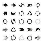 Black simple vector arrow sign icons big collection