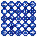 White vector arrow sign icons big collection