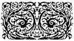 refined black drawing of a decorative ornament on a white background