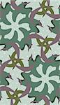 Seamless green pattern of sparkling floral shapes