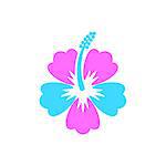 Colorful vector hibiscus flower icon on white background