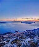 Makarska and Brac island at sunset, Biokovo, Croatia