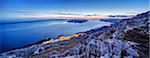 Makarska on the waterfront seen from the mountain, Biokovo, Croatia