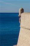 Fortified wall on the waterfront, Dubrovnik, Dalmatia, Croatia