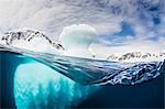 Above and below water view of Danco Island, Errera Channel, Antarctica, Polar Regions