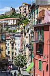 Clifftop village of Riomaggiore, Cinque Terre, UNESCO World Heritage Site, Liguria, Italy, Europe