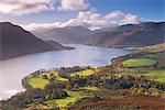 Ullswater from Gowbarrow Fell in autumn, Lake District National Park, Cumbria, England, United Kingdom, Europe