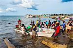 Fishermen selling their fresh fish, city of Sao Tome, Sao Tome and Principe, Atlantic Ocean, Africa