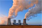 Coal Fired Power Station Neurath II at Sunrise, Neurath, Bergheim District, North Rhine-Westphalia, Germany