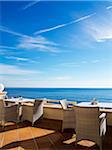 Outdoor Dining Area of Hotel, Cala Ratjada, Majorca, Balearic Islands, Spain