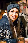 Portrait of young woman at Christmas Market